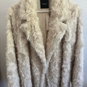 Theory Women's Plush Cream Teddy Jacket